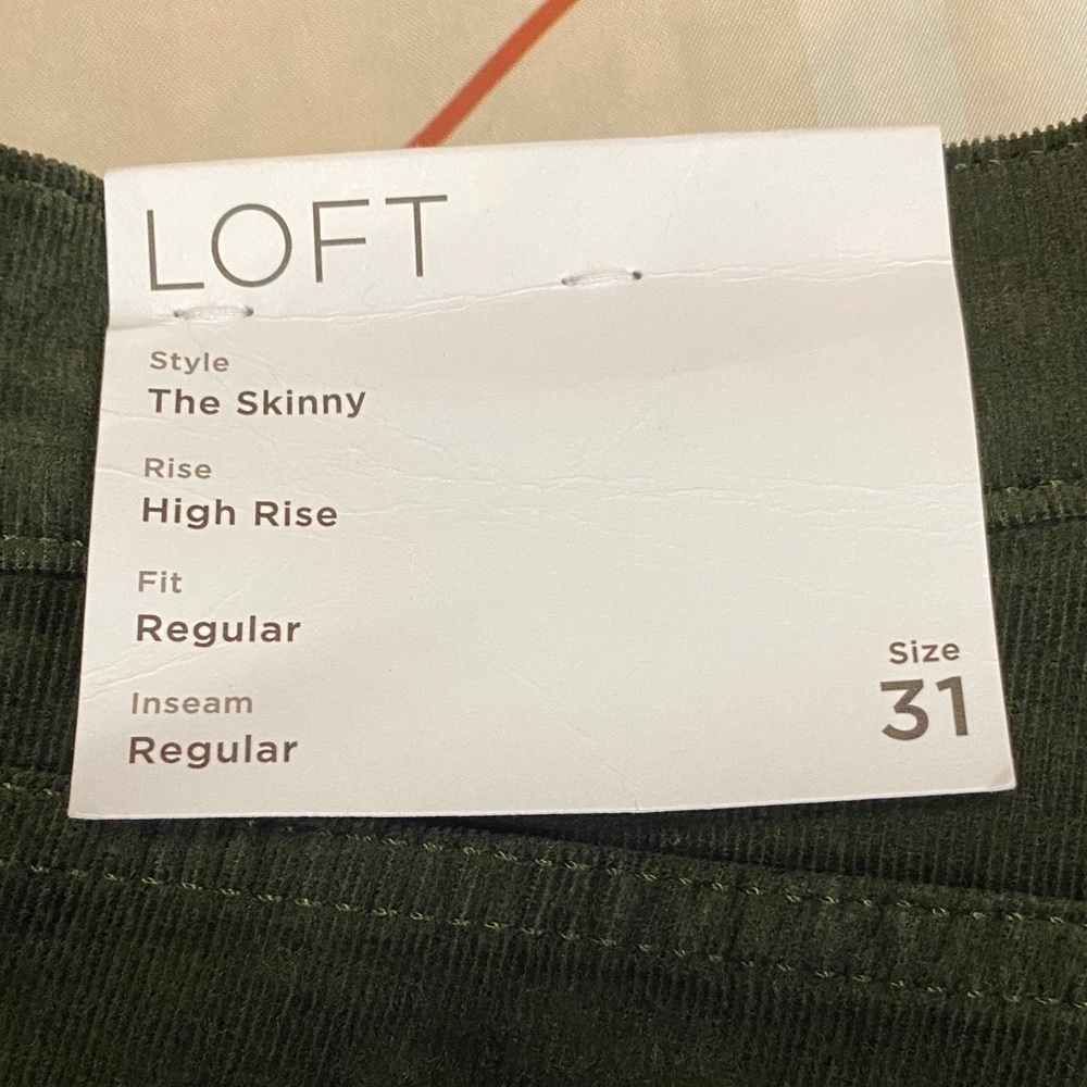LOFT  High Rise Skinny Jeans - Dark Green